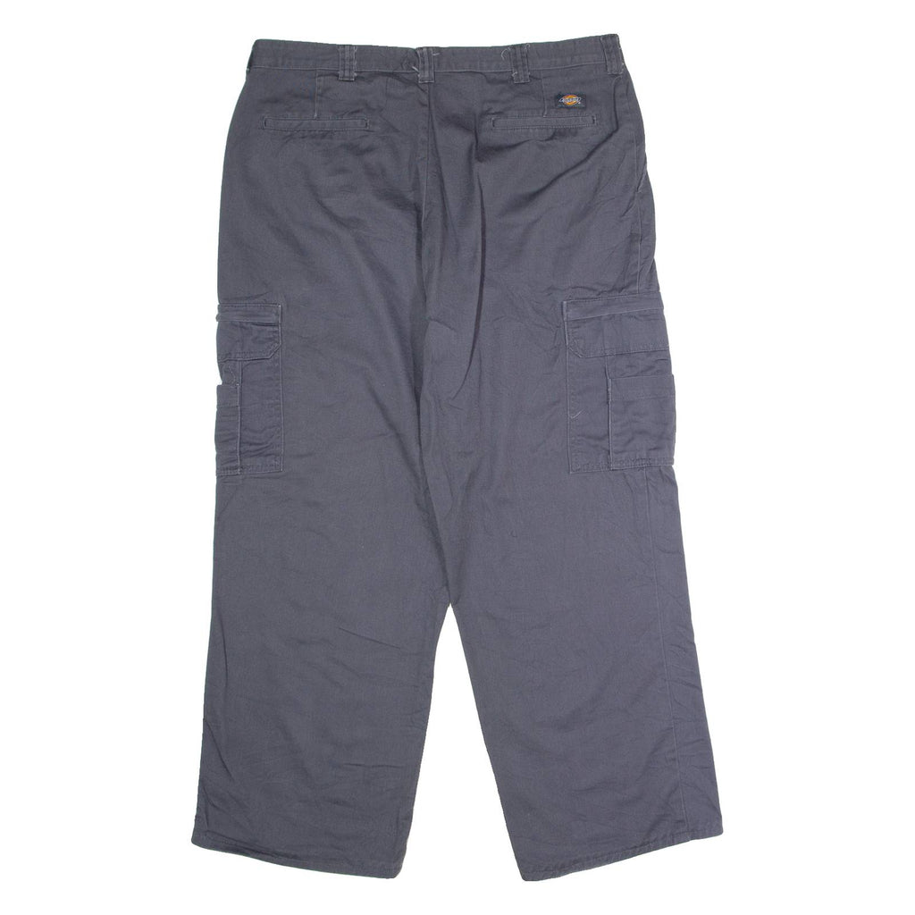 DICKIES Workwear Cargo Mens Twill Trousers Grey Regular Straight W38 L29