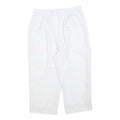 Womens Relaxed White Cropped Trousers W30 L20 Zip Closure Casual Summer Wear