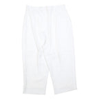 Womens Relaxed White Cropped Trousers W30 L20 Zip Closure Casual Summer Wear