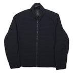 MICHAEL KORS Mens Navy Blue Jacket S Polyester Zip Plain Stylish Casual