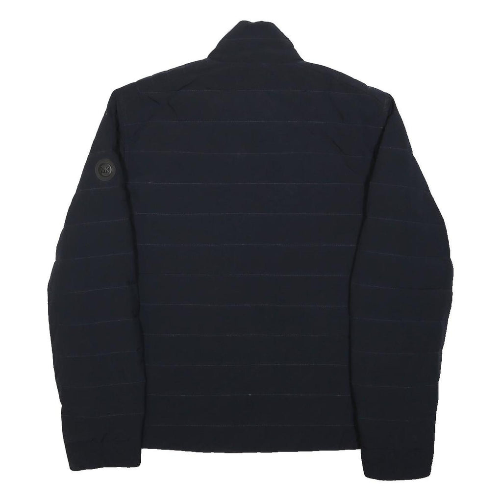 MICHAEL KORS Mens Navy Blue Jacket S Polyester Zip Plain Stylish Casual