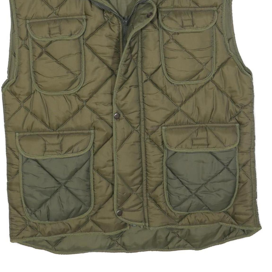 DICK'S Mens Green Quilted Sleeveless Zip Jacket XL Polyester Padded Outdoor