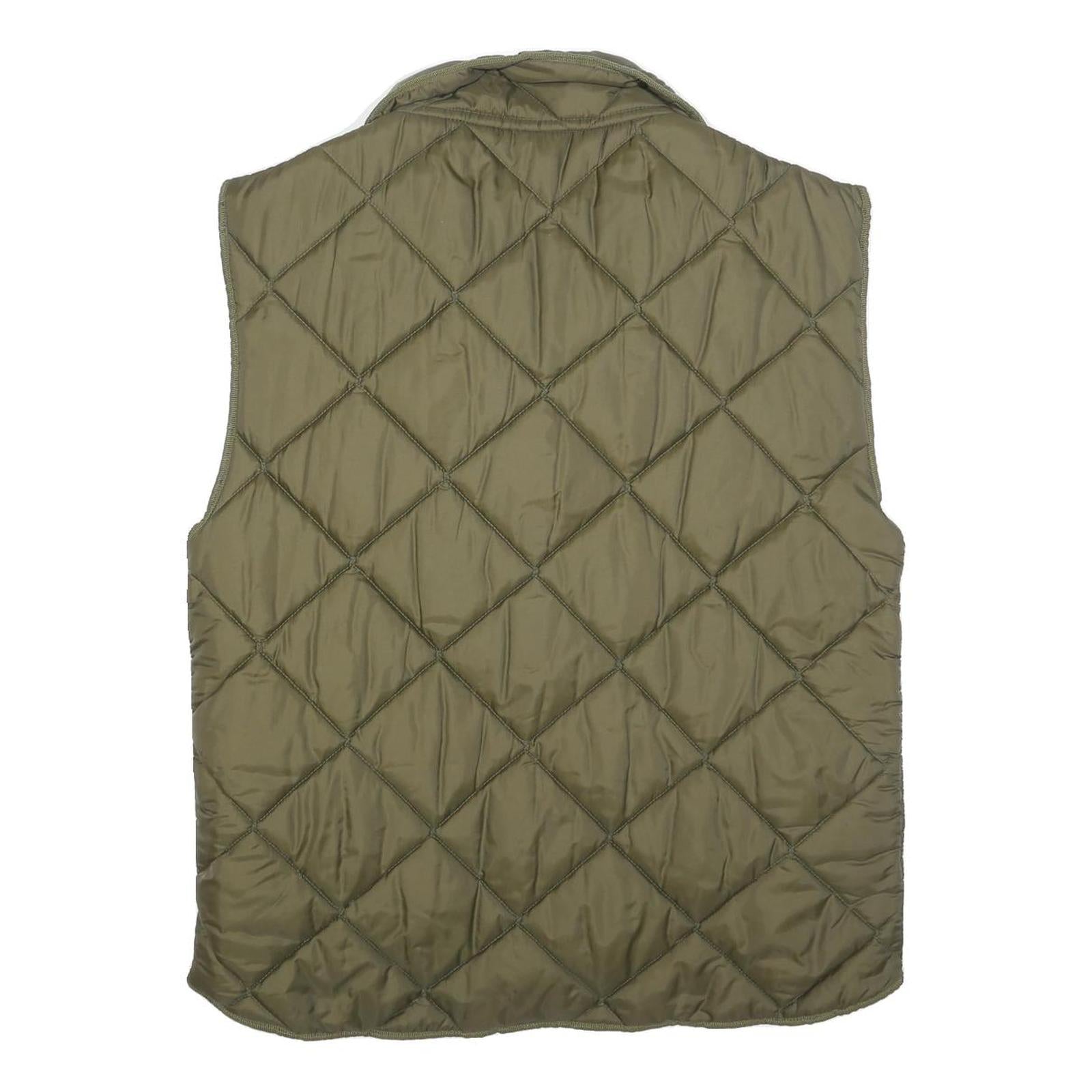 DICK'S Mens Green Quilted Sleeveless Zip Jacket XL Polyester Padded Outdoor