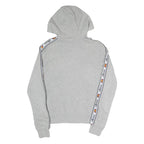 ELLESSE Womens Grey Full Zip Hoodie UK 8 Logo Tape Stripe Casual Cotton Blend