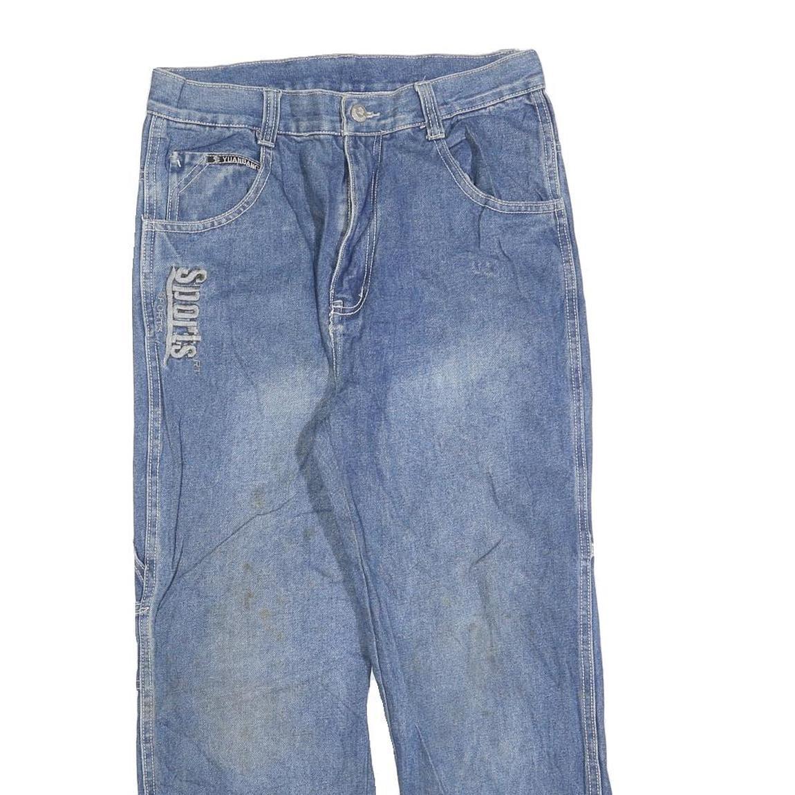 YAUNBANG Womens Blue Regular Straight Denim Light Wash Jeans W28 L24 Casual