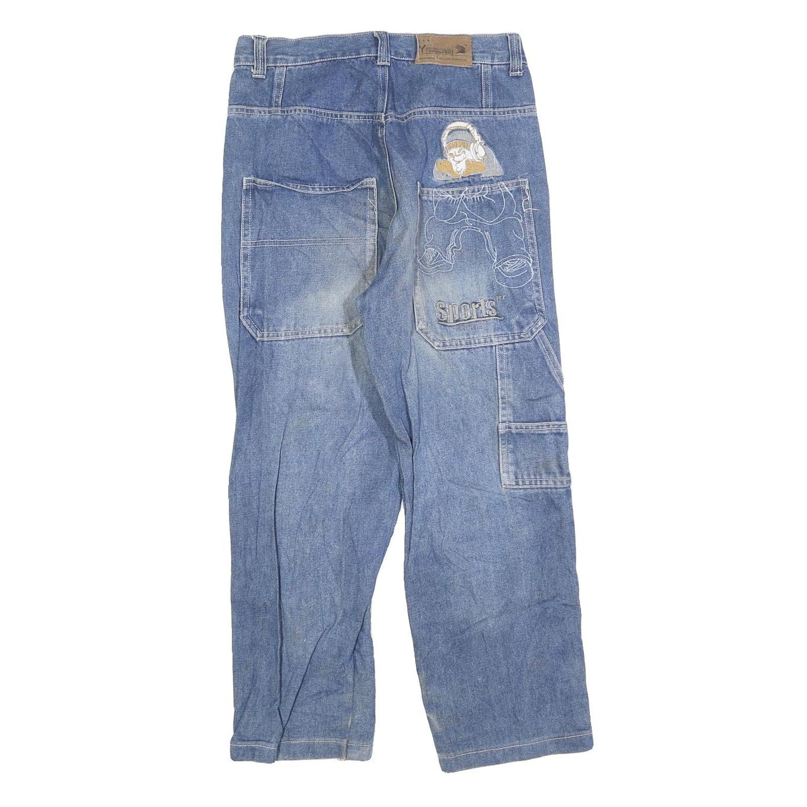 YAUNBANG Womens Blue Regular Straight Denim Light Wash Jeans W28 L24 Casual