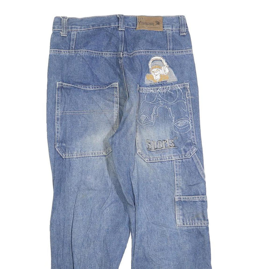 YAUNBANG Womens Blue Regular Straight Denim Light Wash Jeans W28 L24 Casual