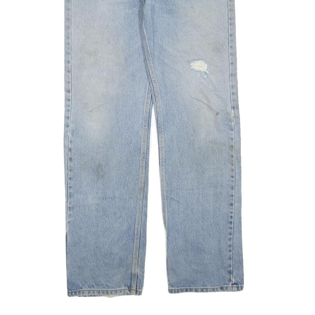 CARHARTT Mens Regular Fit Blue Denim Straight Leg Cotton Blend W34 L34 Zip Jeans