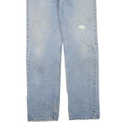 CARHARTT Mens Regular Fit Blue Denim Straight Leg Cotton Blend W34 L34 Zip Jeans