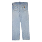 CARHARTT Mens Regular Fit Blue Denim Straight Leg Cotton Blend W34 L34 Zip Jeans