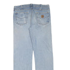 CARHARTT Mens Regular Fit Blue Denim Straight Leg Cotton Blend W34 L34 Zip Jeans