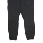 Mens Black Cotton Blend Regular Fit Drawstring Jogger Trousers W36 L30 Casual