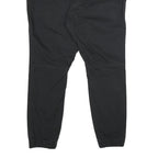 Mens Black Cotton Blend Regular Fit Drawstring Jogger Trousers W36 L30 Casual