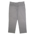DICKIES Mens Classic Grey Polyester Blend Zip Trousers W38 L30 Workwear