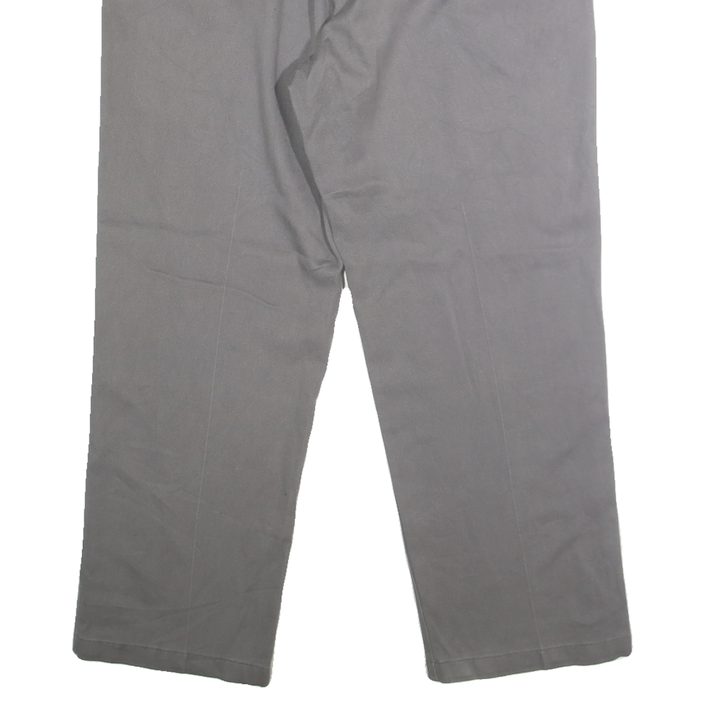 DICKIES Mens Classic Grey Polyester Blend Zip Trousers W38 L30 Workwear
