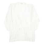 PIERRE HARRE Womens White Silk Button Jacket UK 12 Regular Fit Long Sleeve Plain