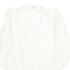 PIERRE HARRE Womens White Silk Button Jacket UK 12 Regular Fit Long Sleeve Plain