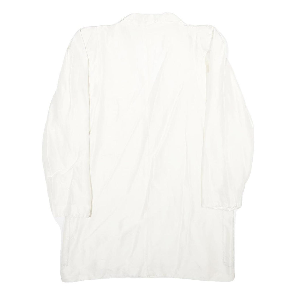 PIERRE HARRE Womens White Silk Button Jacket UK 12 Regular Fit Long Sleeve Plain