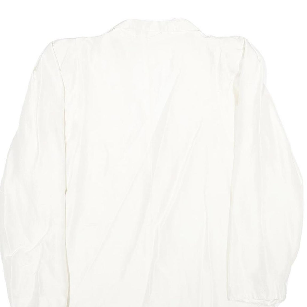PIERRE HARRE Womens White Silk Button Jacket UK 12 Regular Fit Long Sleeve Plain