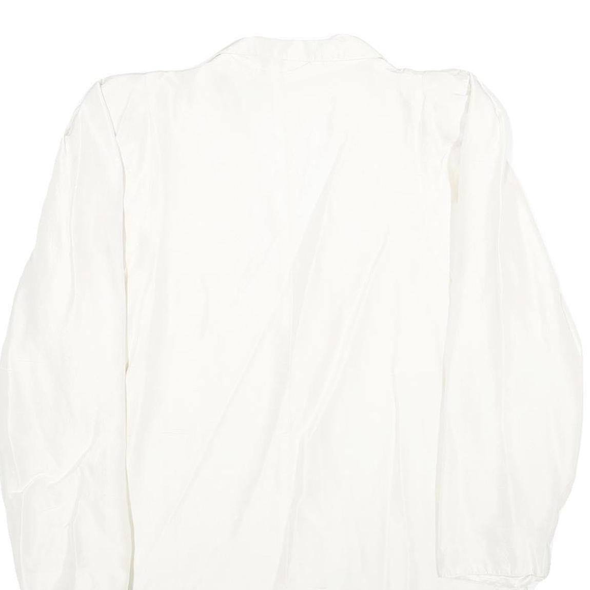 PIERRE HARRE Womens White Silk Button Jacket UK 12 Regular Fit Long Sleeve Plain