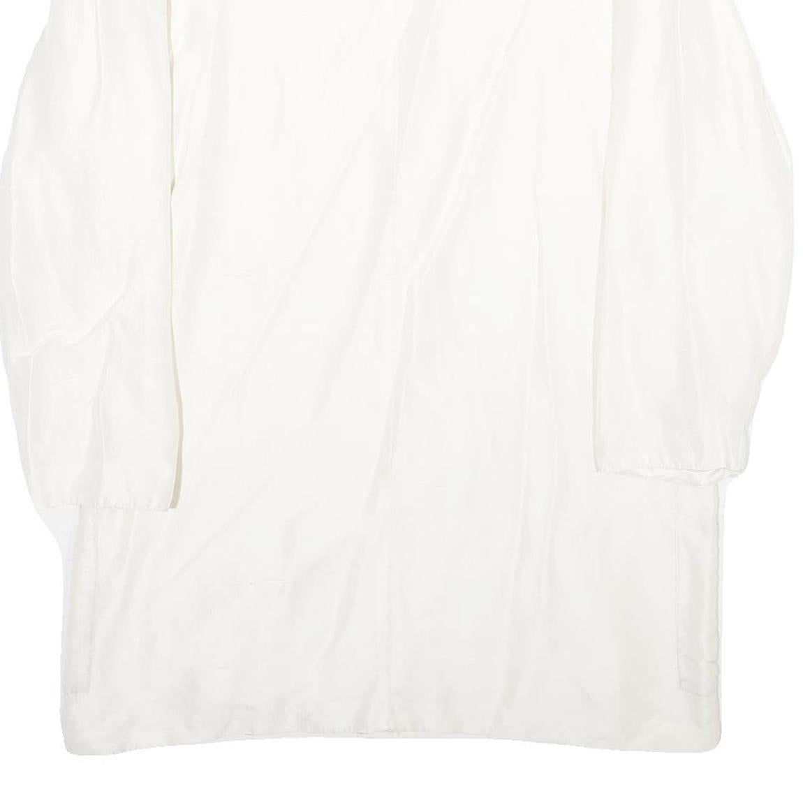 PIERRE HARRE Womens White Silk Button Jacket UK 12 Regular Fit Long Sleeve Plain