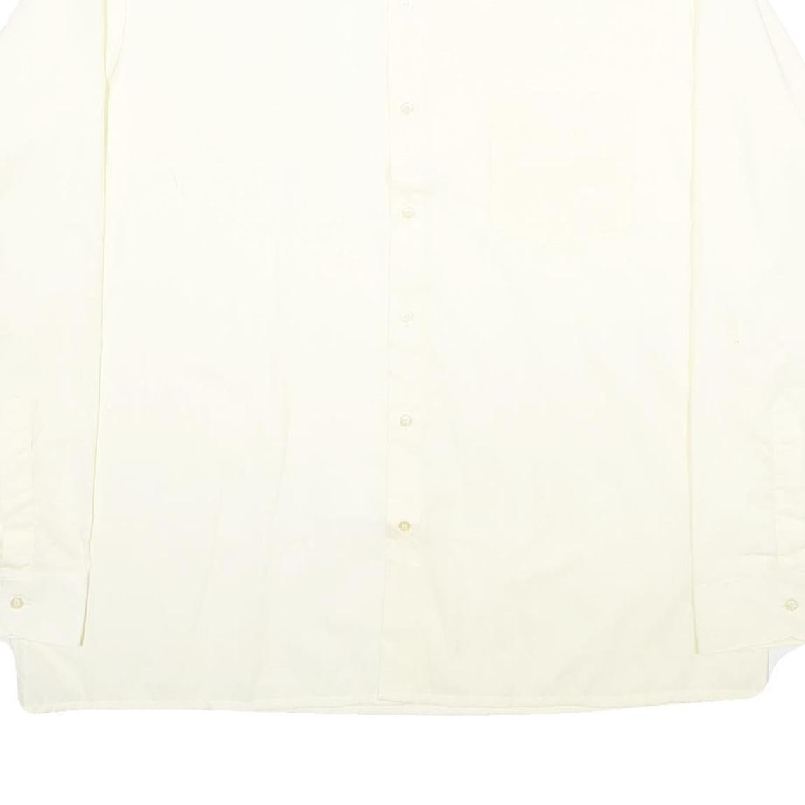 TOP SPORT Mens White 2XL Long Sleeve Cotton Blend Shirt Classic Fit Formal