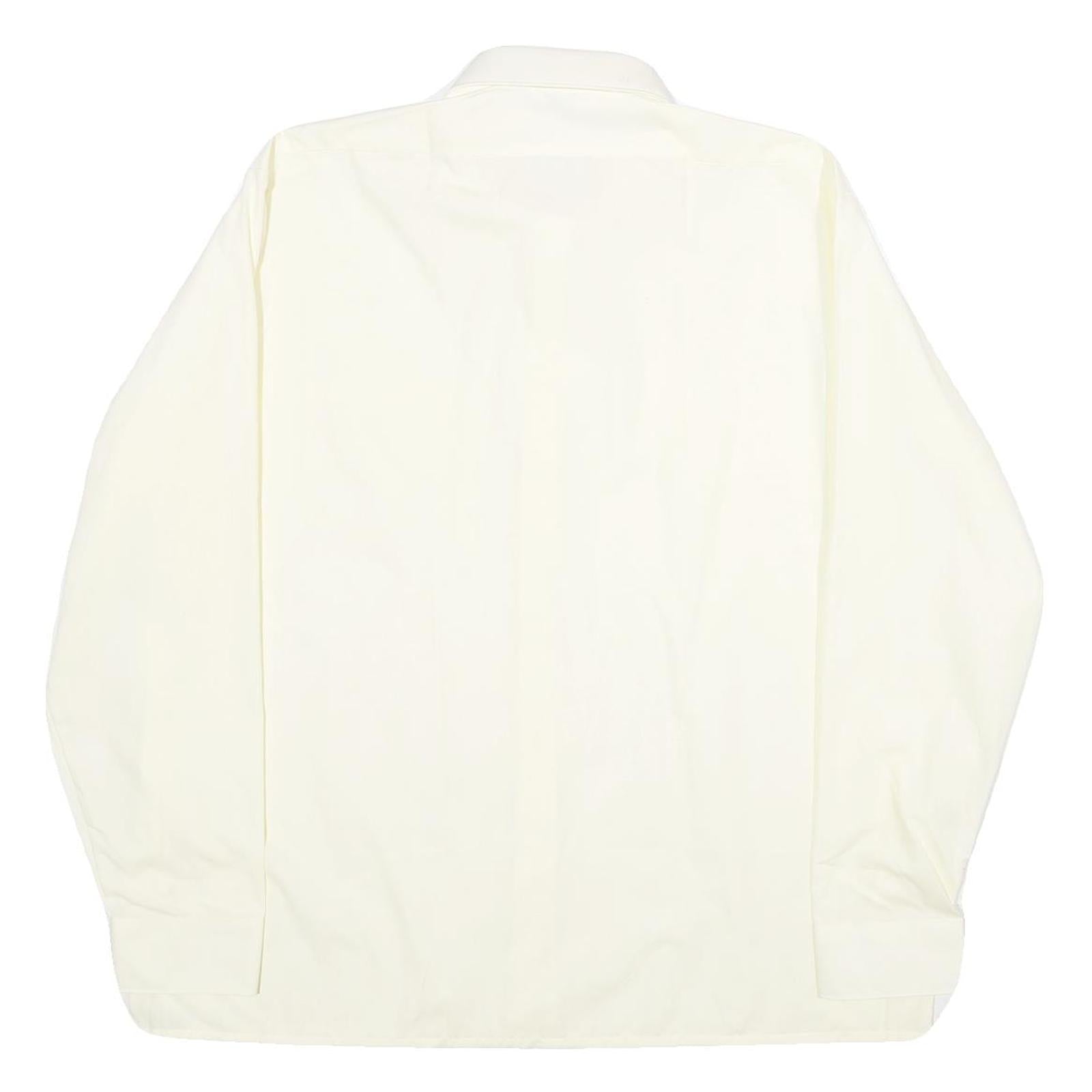 TOP SPORT Mens White 2XL Long Sleeve Cotton Blend Shirt Classic Fit Formal