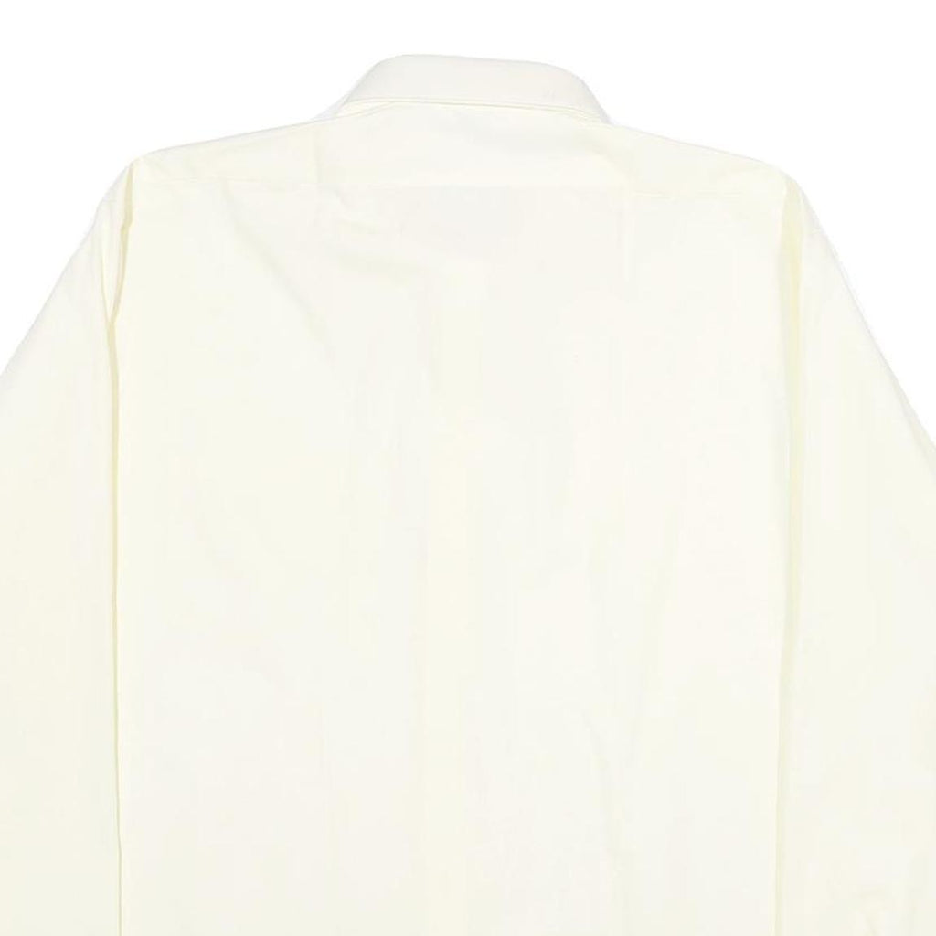 TOP SPORT Mens White 2XL Long Sleeve Cotton Blend Shirt Classic Fit Formal