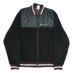 CHAMPION Mens Black Zip Jacket XL Polyester Blend Varsity Style Logo