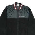 CHAMPION Mens Black Zip Jacket XL Polyester Blend Varsity Style Logo