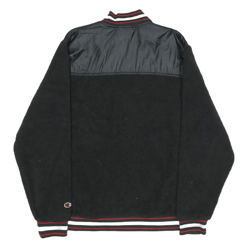 CHAMPION Mens Black Zip Jacket XL Polyester Blend Varsity Style Logo