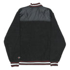 CHAMPION Mens Black Zip Jacket XL Polyester Blend Varsity Style Logo