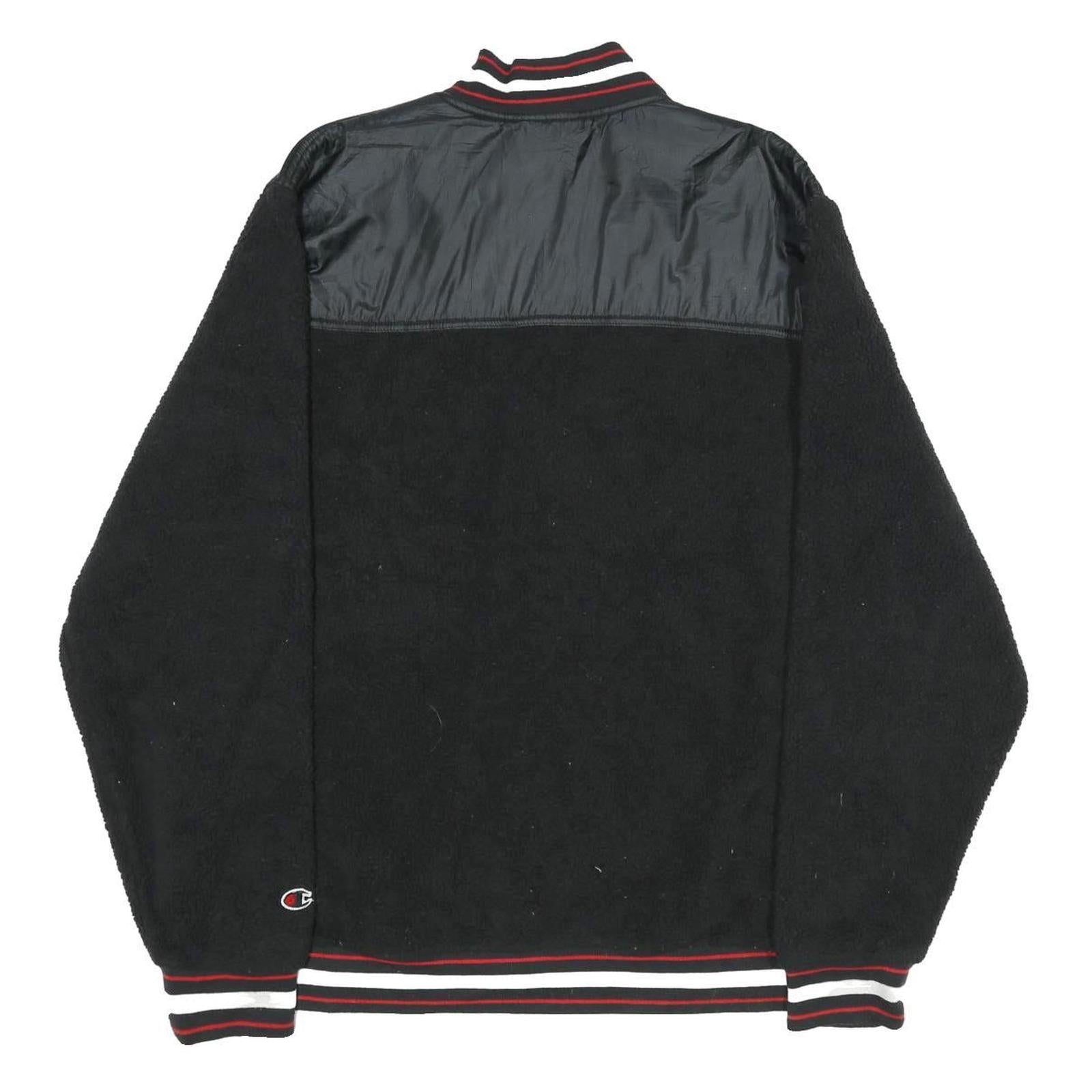 CHAMPION Mens Black Zip Jacket XL Polyester Blend Varsity Style Logo
