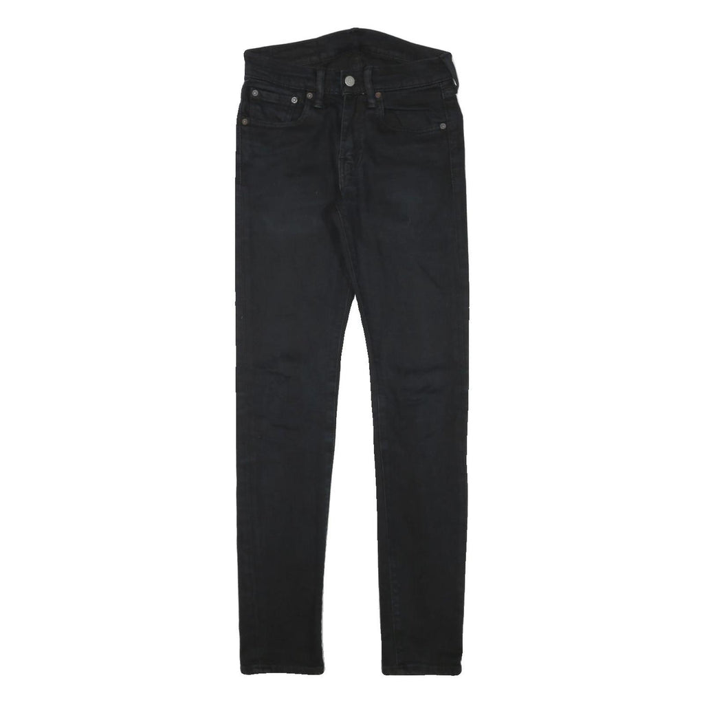 LEVI'S 519 Womens Slim Black Denim Jeans Cotton Blend Zip W26 L30 Skinny Fit