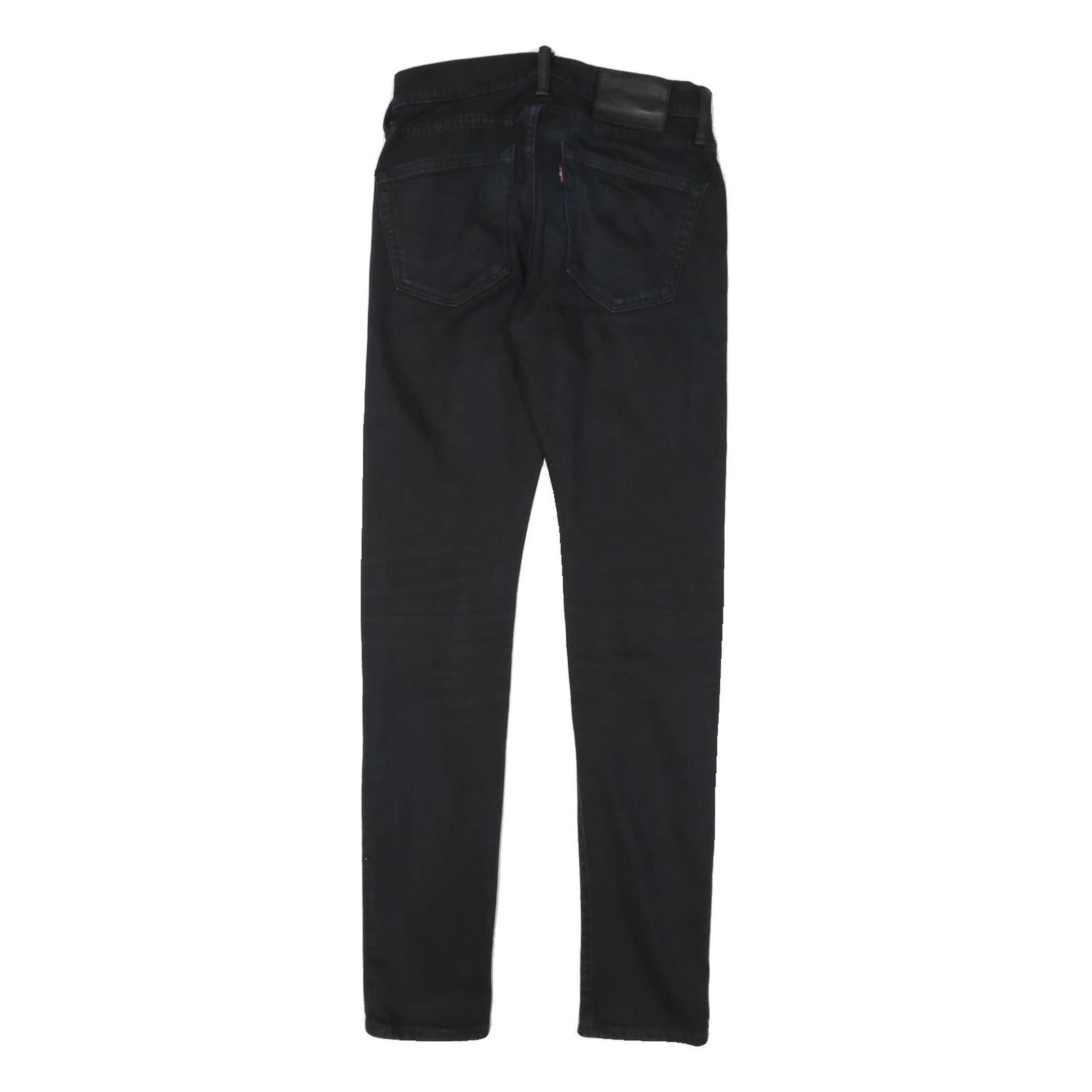 LEVI'S 519 Womens Slim Black Denim Jeans Cotton Blend Zip W26 L30 Skinny Fit