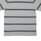 TOMMY HILFIGER Mens Grey Short Sleeve Striped Polo Shirt L Classic Cotton Blend
