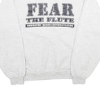 JERZEES Mens White Fear The Flute Cotton Blend Sweatshirt S Crew Neck Casual