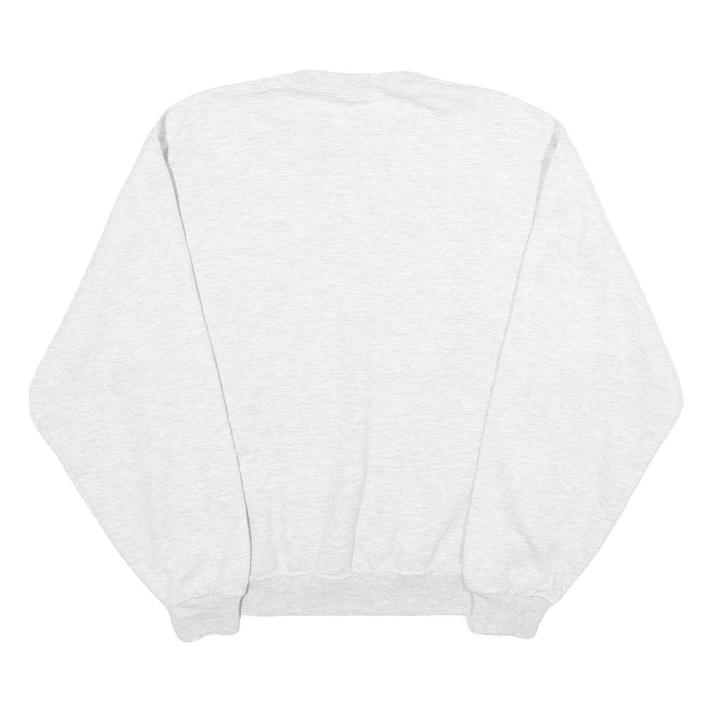 JERZEES Mens White Fear The Flute Cotton Blend Sweatshirt S Crew Neck Casual