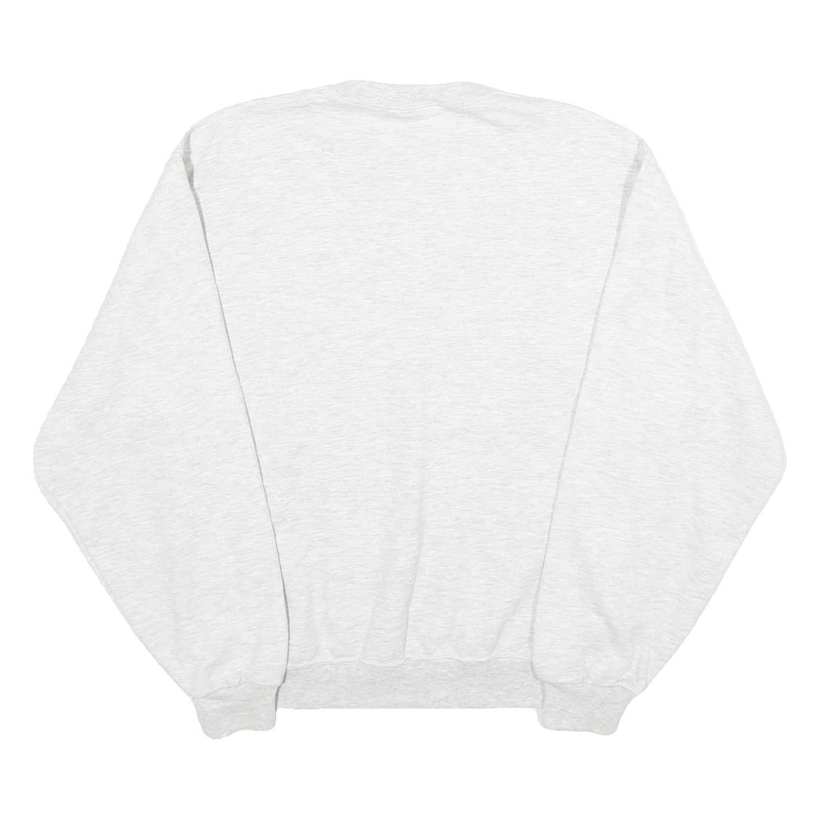 JERZEES Mens White Fear The Flute Cotton Blend Sweatshirt S Crew Neck Casual