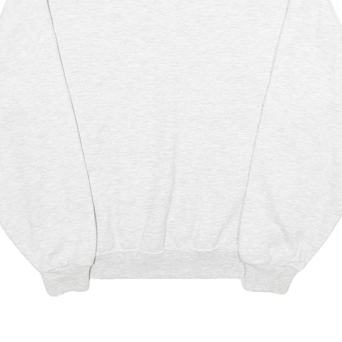 JERZEES Mens White Fear The Flute Cotton Blend Sweatshirt S Crew Neck Casual