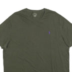 POLO RALPH LAUREN Mens Green V-Neck T-Shirt XL Cotton Blend Casual