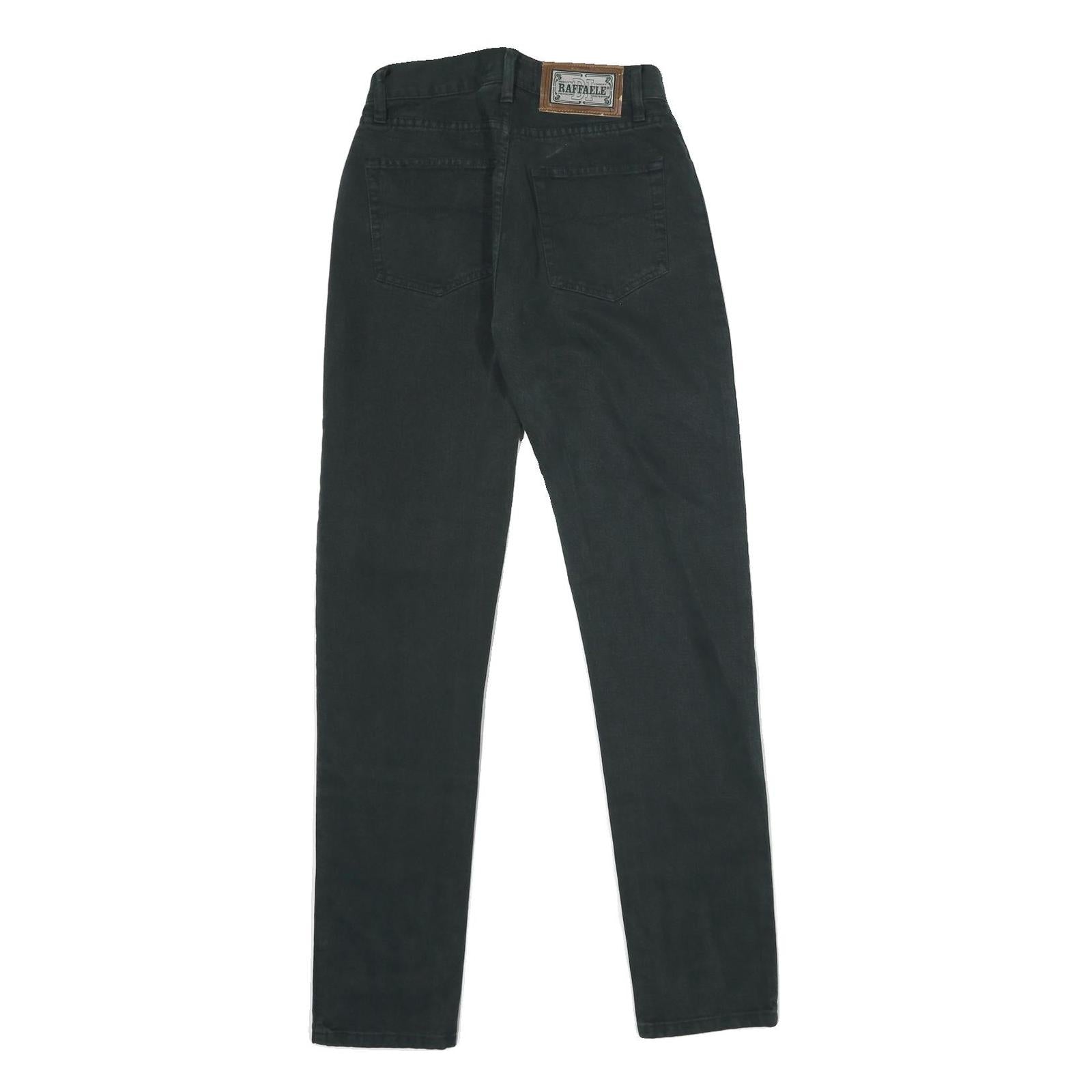 DI RAFFAELE Womens Regular Fit Black Cotton Denim Jeans W26 L33 Slim Straight