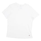 TOMMY HILFIGER Mens White L T-Shirt Short Sleeve Crew Neck Plain Cotton