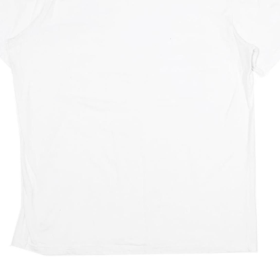 TOMMY HILFIGER Mens White L T-Shirt Short Sleeve Crew Neck Plain Cotton