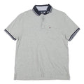 TOMMY HILFIGER Mens Grey Short Sleeve Plain M Polo Shirt Pocket Logo