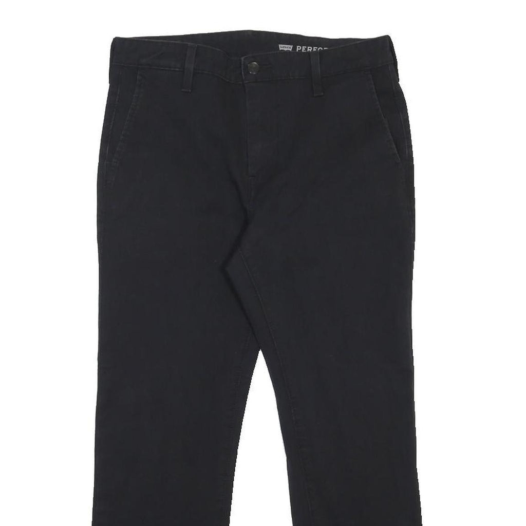 LEVI'S Mens Cotton Blend Black Slim Trousers W30 L27 Zip Closure Casual