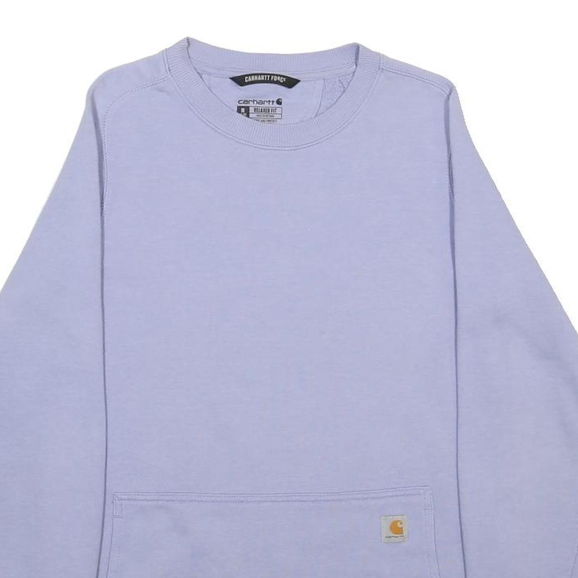 CARHARTT Womens Blue Crew Neck M Cotton Blend Pullover Sweatshirt Workwear