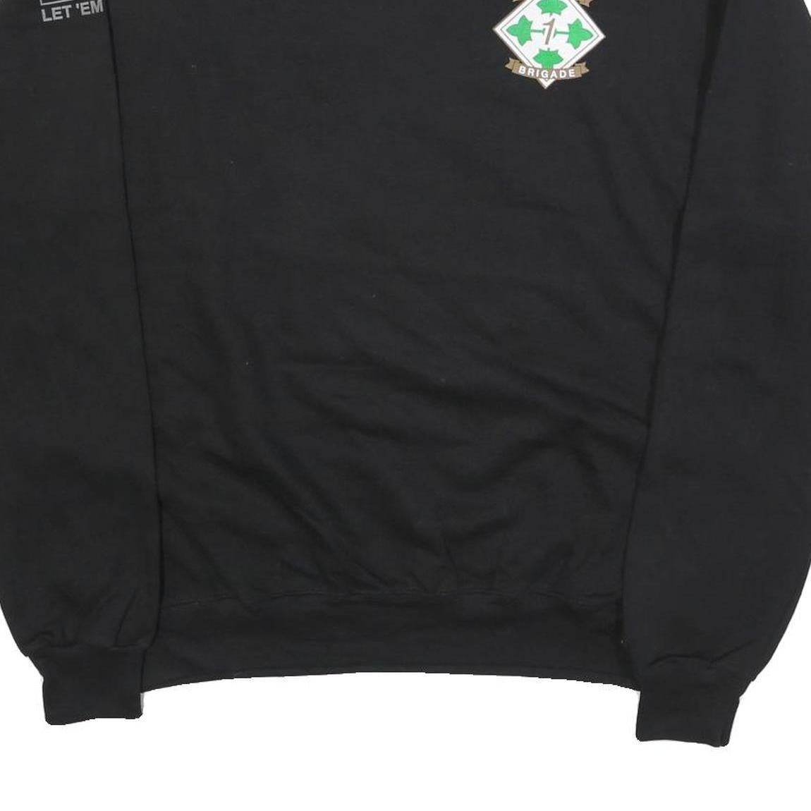 CHAMPION Mens Black Raider Brigade Graphic Crew Neck M Sweatshirt Cotton Blend