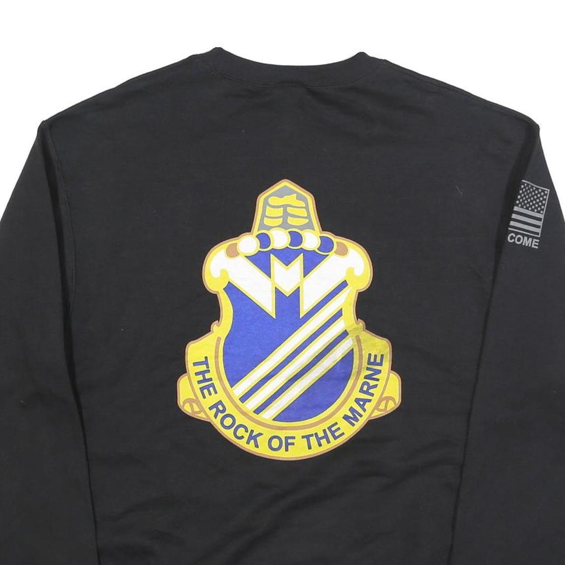 CHAMPION Mens Black Raider Brigade Graphic Crew Neck M Sweatshirt Cotton Blend