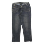 INSTANT VINTAGE Womens Regular Fit Blue Denim Jeans Cotton Zip W26 L21 Stylish